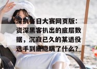 深扒每日大赛网页版：资深黑客扒出的底层数据，沉寂已久的某退役选手到底隐瞒了什么？