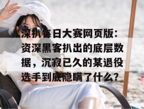 深扒每日大赛网页版：资深黑客扒出的底层数据，沉寂已久的某退役选手到底隐瞒了什么？